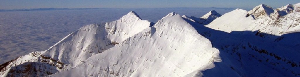 Flying over the Mission Mountains, Montana