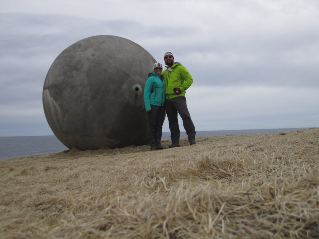 Orbit et Globus, Grimsey Island, Iceland. April 2017 66.56475690867973, -18.018584640988177