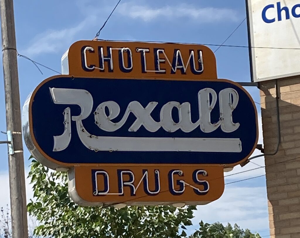 Rexall Drugs neon sign, Choteau, MT 