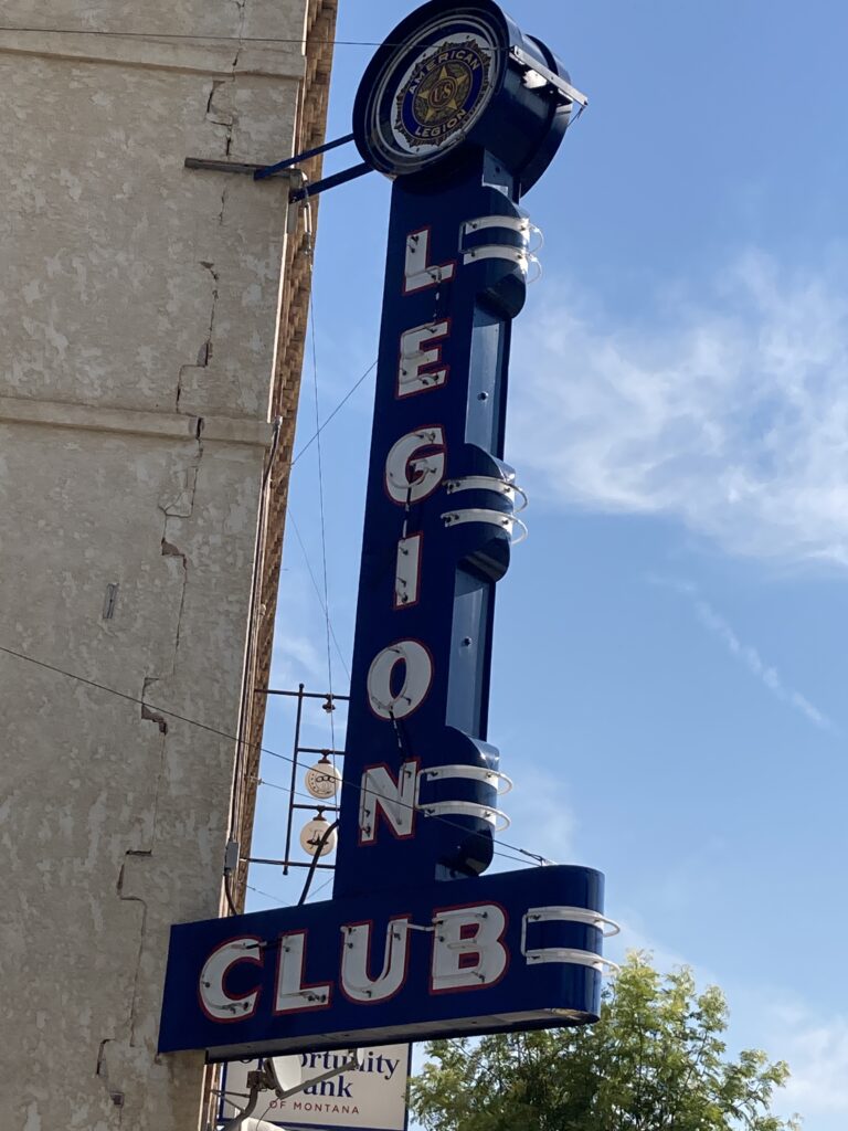 American Legion Club neon sign, Chouteau, MT