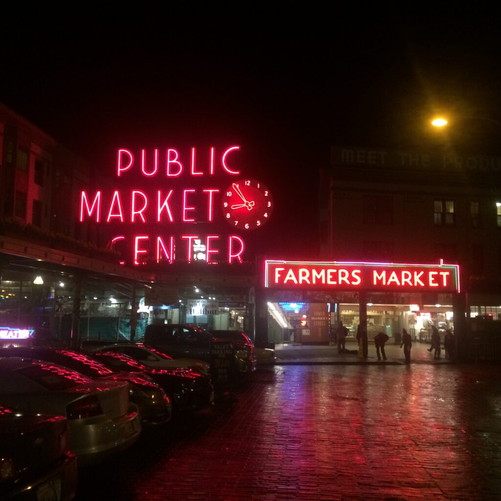 Public Market (Pike Place) neon sign, Seattle, WA