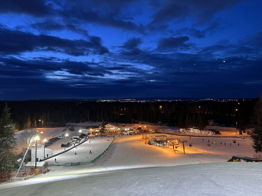 Hilltop Ski Area night skiing February 2025