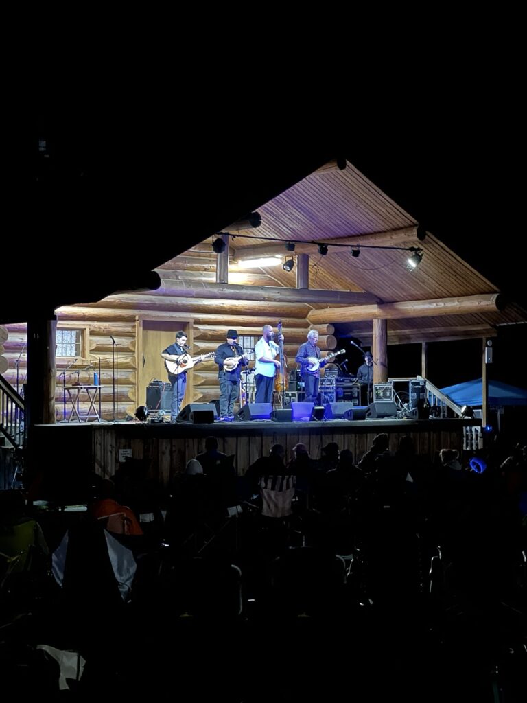 Frank Solivan and Dirty Kitchen Perform at the 2025 Darrington Bluegrass Festival 20 July 2025. Jack Dunlap nearly set his guitar on fire by picking so fast! 