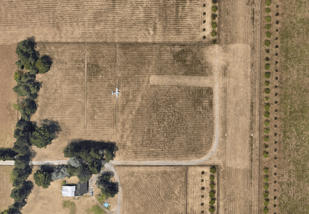 Last plane at Wax Orchards airport in this Google Maps satellite photo. 