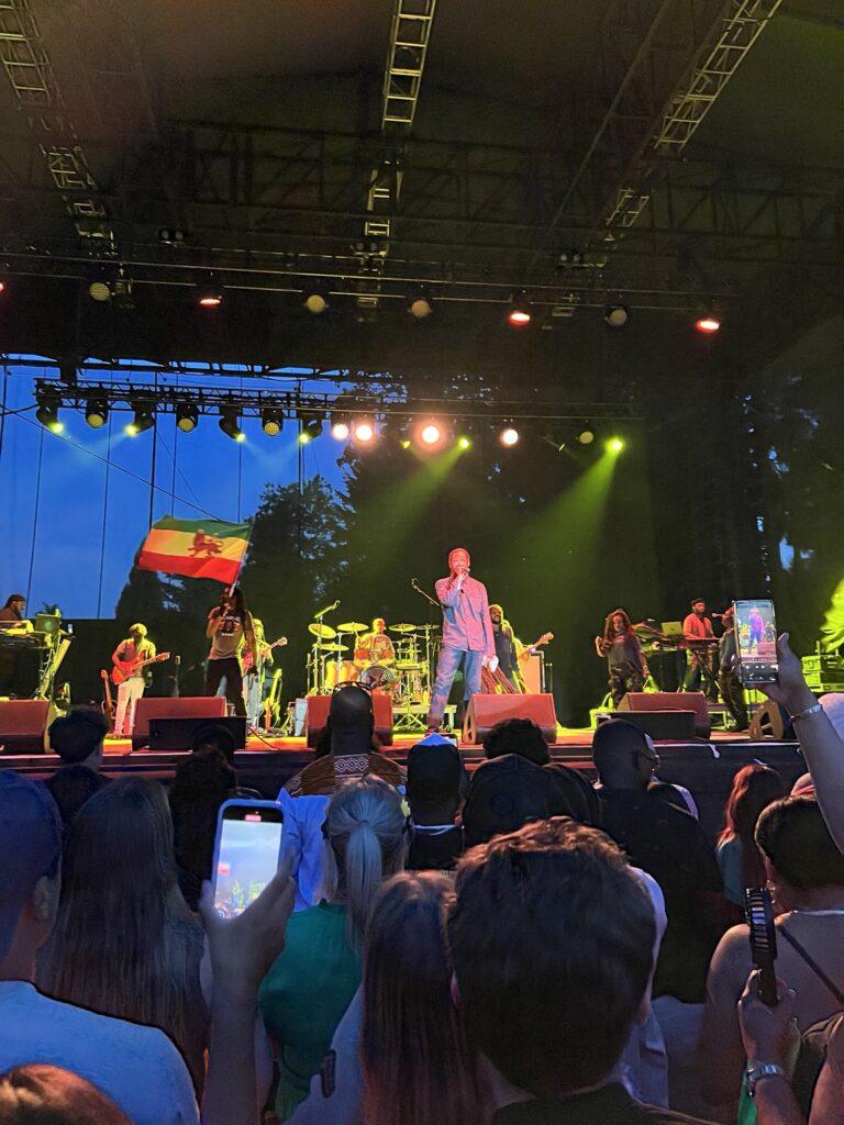 Damian Jr. Gong & Damian Marley perform at Marymoor, Redmond, WA, 28 August 2025 on their Traffic Jam tour. The guy with the flag waved it non stop for the entire performance!! 